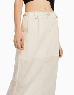FEMME BERSHKA Vêtements*Jupe midi effet nylon