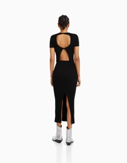 FEMME BERSHKA Jupes*Jupe midi maille bord-côte