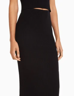 FEMME BERSHKA Jupes*Jupe midi maille bord-côte