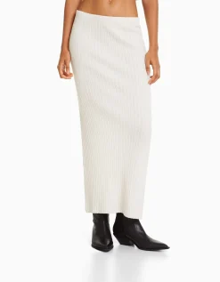 FEMME BERSHKA Jupes*Jupe midi maille rustique