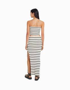 FEMME BERSHKA Vêtements*Jupe midi rayures