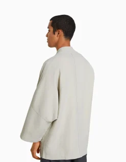 HOMME BERSHKA Surchemises*Kimono manches longues poches