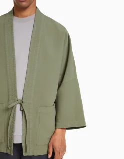 HOMME BERSHKA Surchemises*Kimono manches longues poches