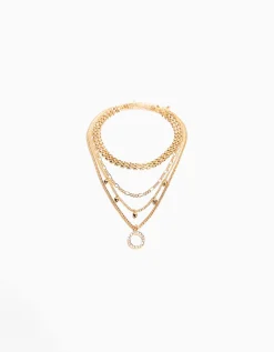 FEMME BERSHKA Tout voir*Lot 4 chaînes collier ras du cou
