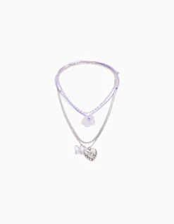 FEMME BERSHKA Tout voir*Lot 4 colliers cordon fleur charm papillon