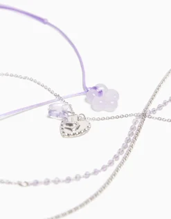 FEMME BERSHKA Tout voir*Lot 4 colliers cordon fleur charm papillon