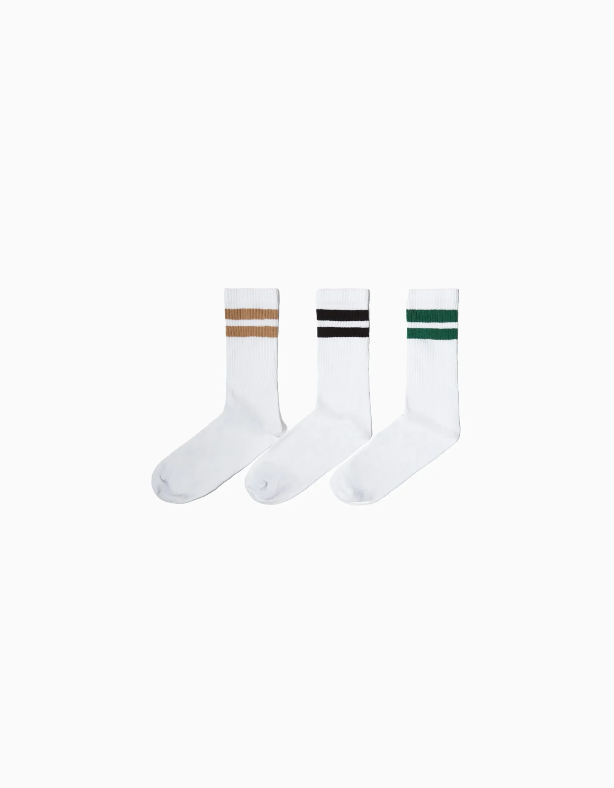 HOMME BERSHKA Chaussettes*Lot 3 paires de chaussettes rayures