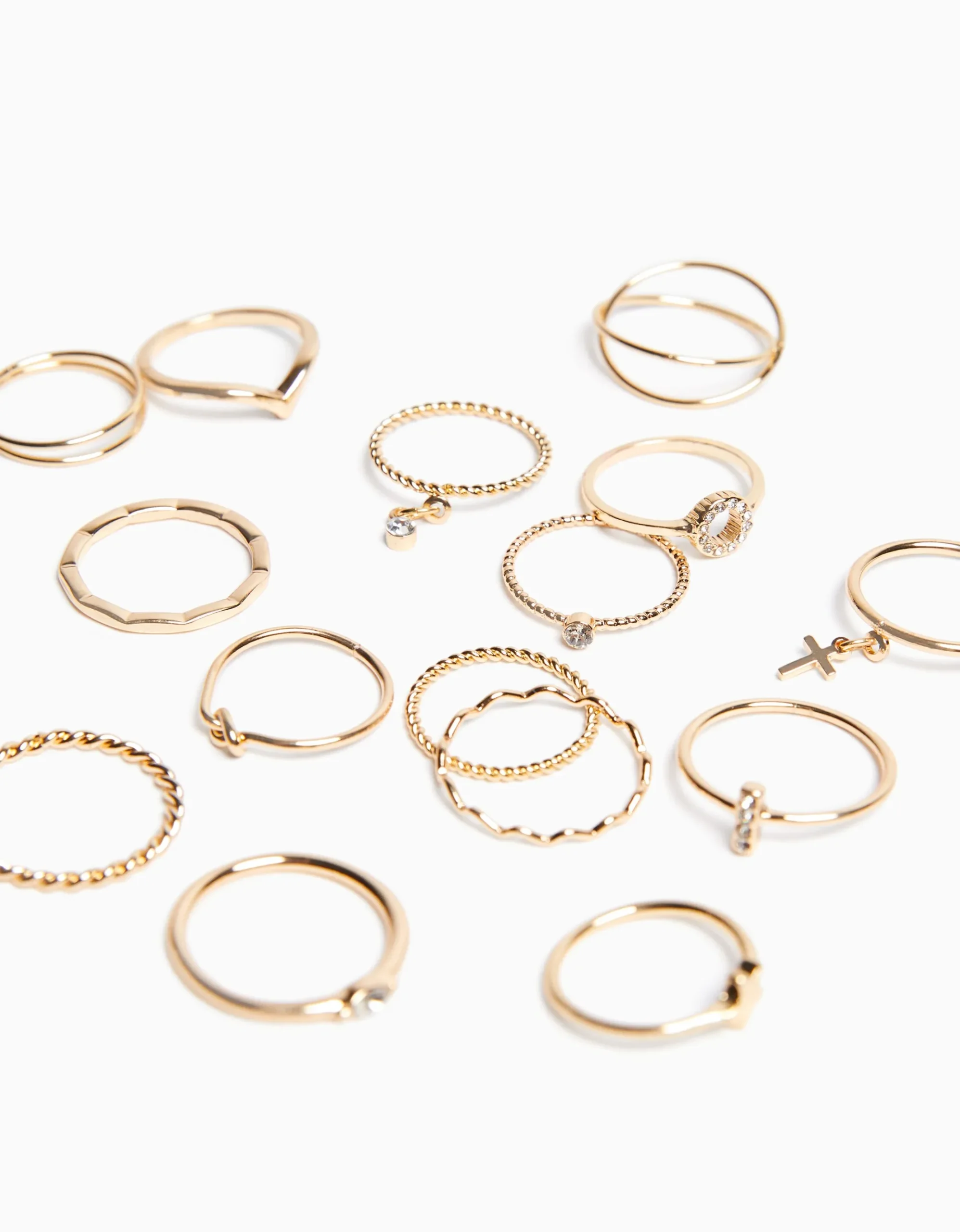 FEMME BERSHKA Tout voir*Lot 15 bagues minimalistes
