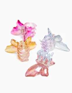 FEMME BERSHKA Accessoires cheveux*Lot 4 barrettes cheveux papillons colorées