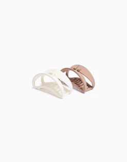 FEMME BERSHKA Accessoires cheveux*Lot 2 barrettes ovales mates