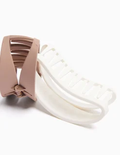 FEMME BERSHKA Accessoires cheveux*Lot 2 barrettes ovales mates