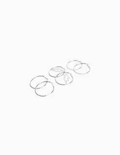 FEMME BERSHKA Tout voir*Lot 3 boucles d’oreilles anneau