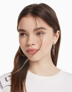 FEMME BERSHKA Tout voir*Lot 3 boucles d’oreilles anneau
