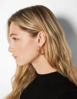 FEMME BERSHKA Tout voir*Lot 3 boucles d’eilles anneaux épais cœur