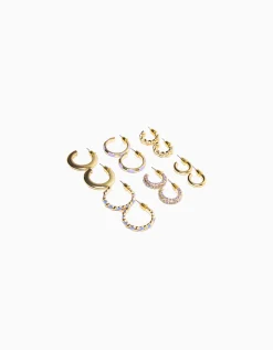 FEMME BERSHKA Accessoires*Lot 6 boucles d’eilles anneaux émail strass
