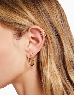 FEMME BERSHKA Tout voir*Lot 8 boucles d’eilles anneaux ear cuff pierres fantaisie croix