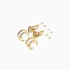 FEMME BERSHKA Accessoires*Lot 6 boucles d’eilles anneaux tressées charm cœur