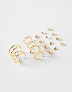 FEMME BERSHKA Tout voir*Lot 9 boucles d’eilles créoles cœur