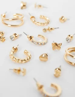 FEMME BERSHKA Tout voir*Lot 9 boucles d’eilles créoles cœur
