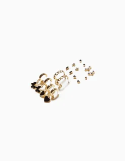 FEMME BERSHKA One Love*Lot 9 boucles d’eilles papillon cœur