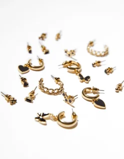 FEMME BERSHKA One Love*Lot 9 boucles d’eilles papillon cœur