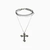 FEMME BERSHKA Tout voir*Lot 2 collier ras du cou effet dentelle chaîne croix