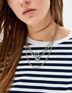 FEMME BERSHKA Tout voir*Lot 4 colliers à maillons papillon