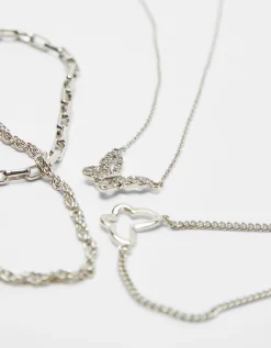 FEMME BERSHKA Tout voir*Lot 4 colliers à maillons papillon