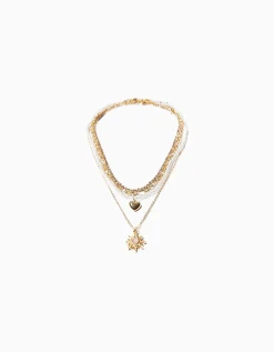 FEMME BERSHKA Tout voir*Lot 4 colliers chaîne cœur