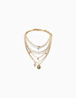 FEMME BERSHKA Tout voir*Lot 7 colliers croix papillon