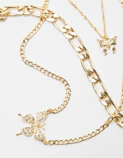 FEMME BERSHKA Y2K*Lot 3 colliers papillon