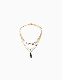 FEMME BERSHKA Tout voir*Lot 4 colliers pierres fantaisie