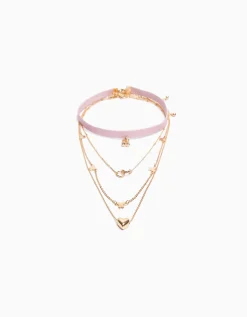 FEMME BERSHKA Tout voir*Lot 4 colliers ras-du-cou papillon cœur