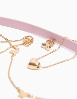 FEMME BERSHKA Tout voir*Lot 4 colliers ras-du-cou papillon cœur