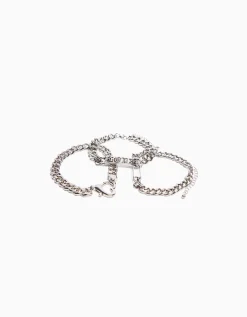 HOMME BERSHKA One Love*Lot de 3 bracelets chaînes