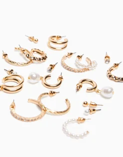 FEMME BERSHKA Tout voir*Lot 9 paires de boucles d’eilles anneaux pierres fantaisie