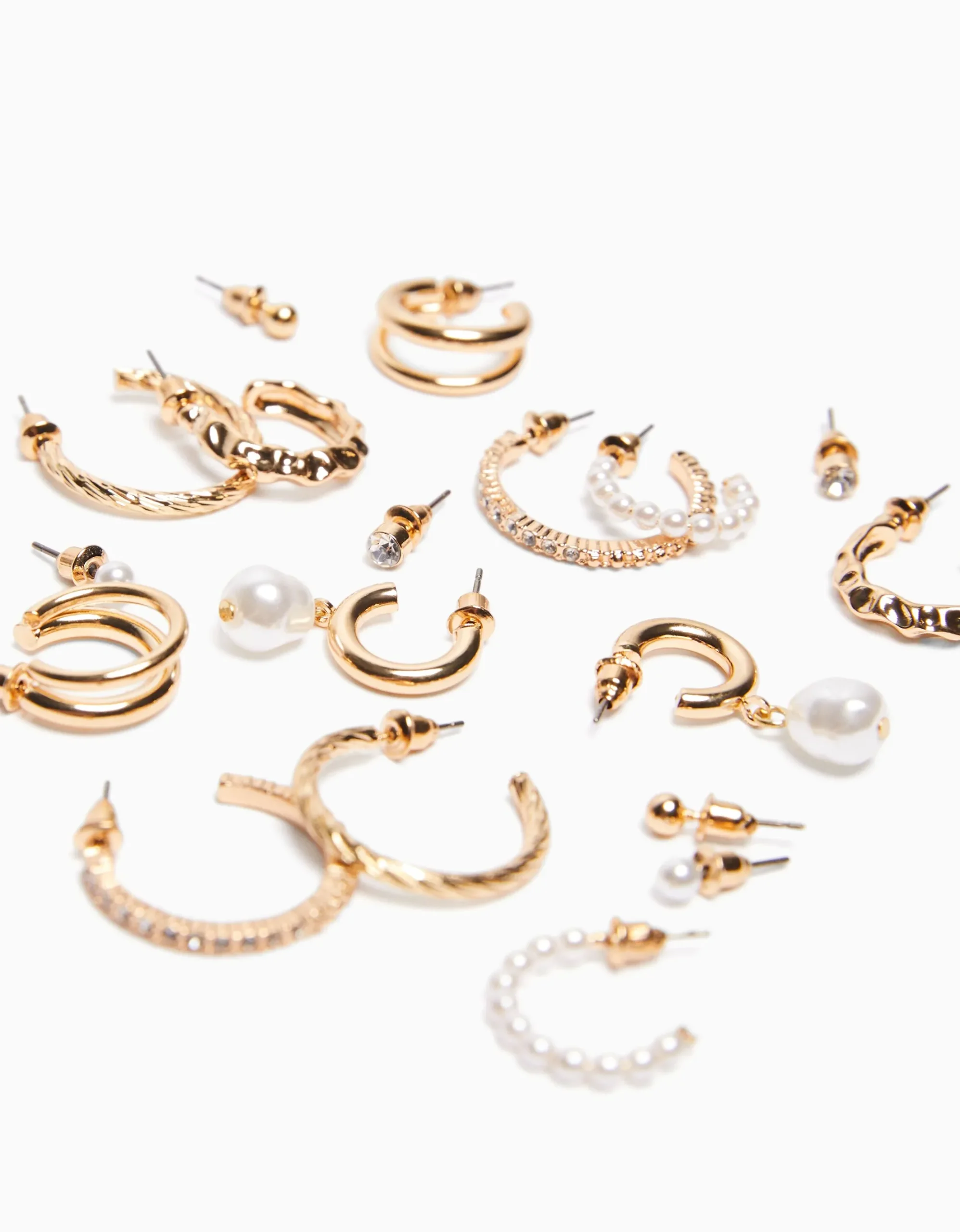FEMME BERSHKA Tout voir*Lot 9 paires de boucles d’eilles anneaux pierres fantaisie