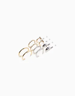 FEMME BERSHKA Tout voir*Lot 9 paires de boucles d’eilles anneaux strass