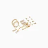 FEMME BERSHKA Accessoires*Lot 8 paires de boucles d’eilles anneaux strass