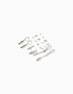 FEMME BERSHKA Tout voir*Lot 9 paires de boucles d’oreilles croix