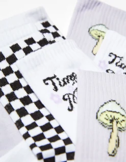 FEMME BERSHKA Chaussettes*Lot 3 paires de chaussettes broderie