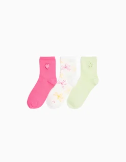 FEMME BERSHKA Tout voir*Lot 3 paires de chaussettes broderie
