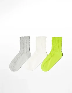 FEMME BERSHKA Chaussettes*Lot 3 paires de chaussettes texture