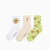 FEMME BERSHKA Cartoons*Lot 3 paires de chaussettes brodées Garfield
