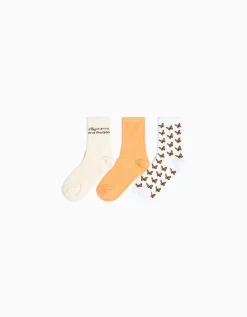 FEMME BERSHKA Chaussettes*Lot 3 paires de chaussettes imprimées