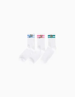 FEMME BERSHKA Cartoons*Lot 3 paires de chaussettes Super Nanas