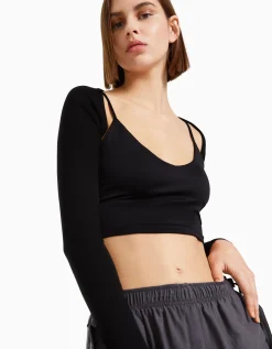FEMME BERSHKA Tee-shirts*Manchettes basiques