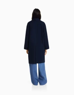 FEMME BERSHKA Trenchs et manteaux*Manteau laine mélangée épaules tombantes