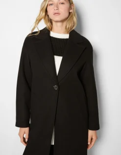 FEMME BERSHKA Trenchs et manteaux*Manteau laine mélangée épaules tombantes