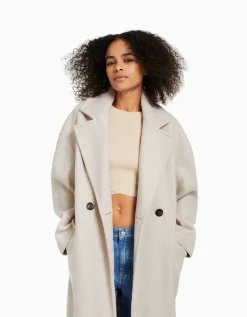 FEMME BERSHKA Trenchs et manteaux*Manteau long épaules tombantes